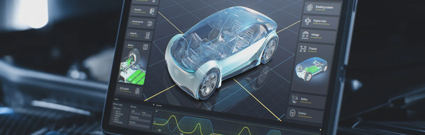 電気自動車の3Dイメージ